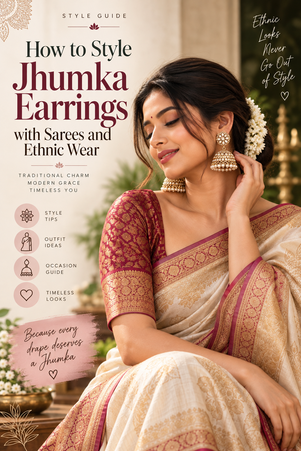 Featured image for How to Style Jhumka Earrings with Sarees and Ethnic Wear