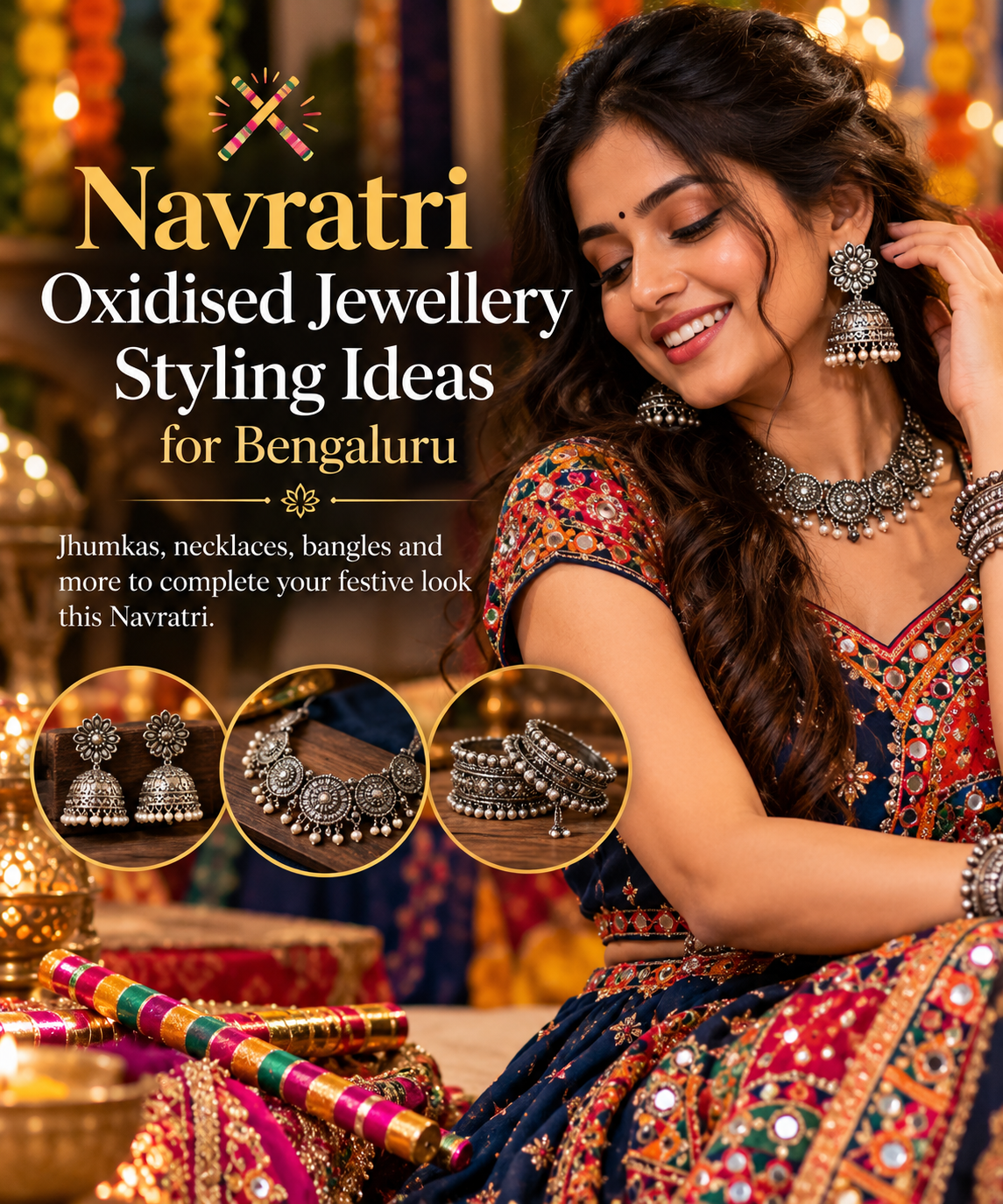 Navratri Garba styling with oxidised jewellery for festive nights