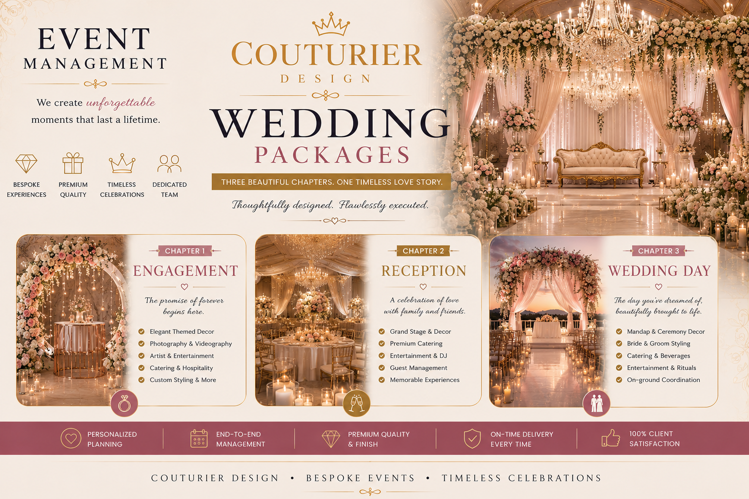 Couturier Events – Luxury Wedding Packages | Engagement, Reception & Wedding Day Decor | A Unit of Couturier Design