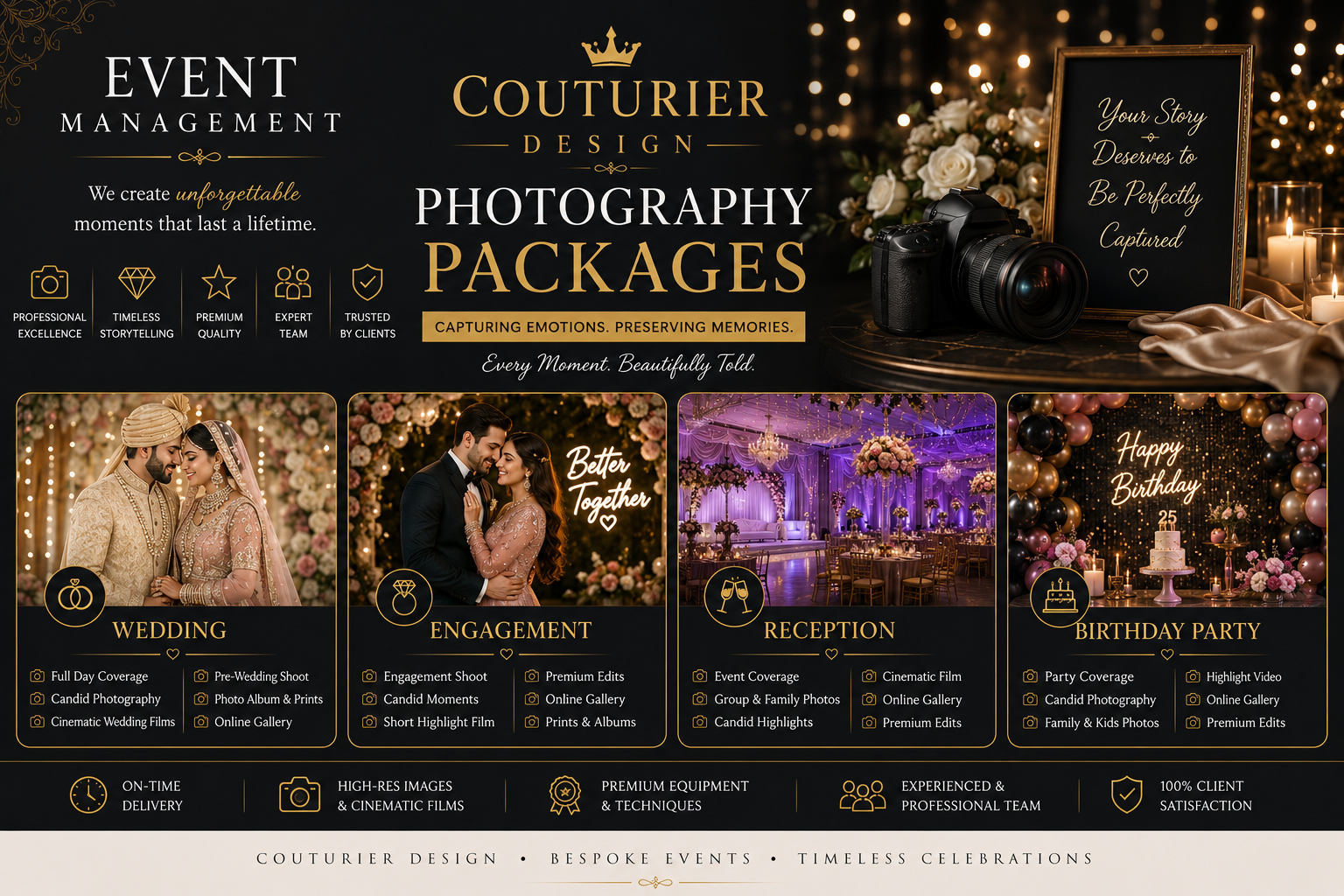 Couturier Events – Luxury Photography Packages | Wedding, Engagement & Event Photography | A Unit of Couturier Design