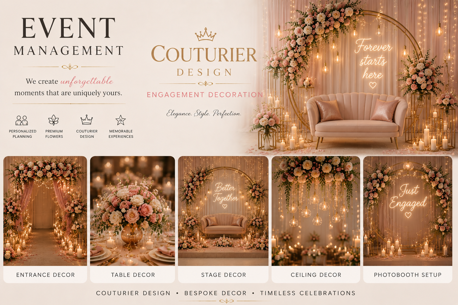 Couturier Events – Luxury Engagement Decoration & Romantic Event Styling | A Unit of Couturier Design