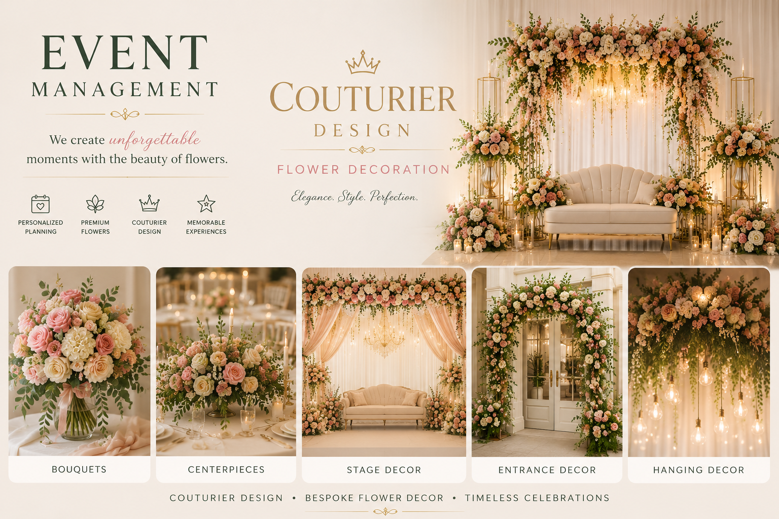 Couturier Events – Luxury Flower Decoration & Premium Event Styling | A Unit of Couturier Design