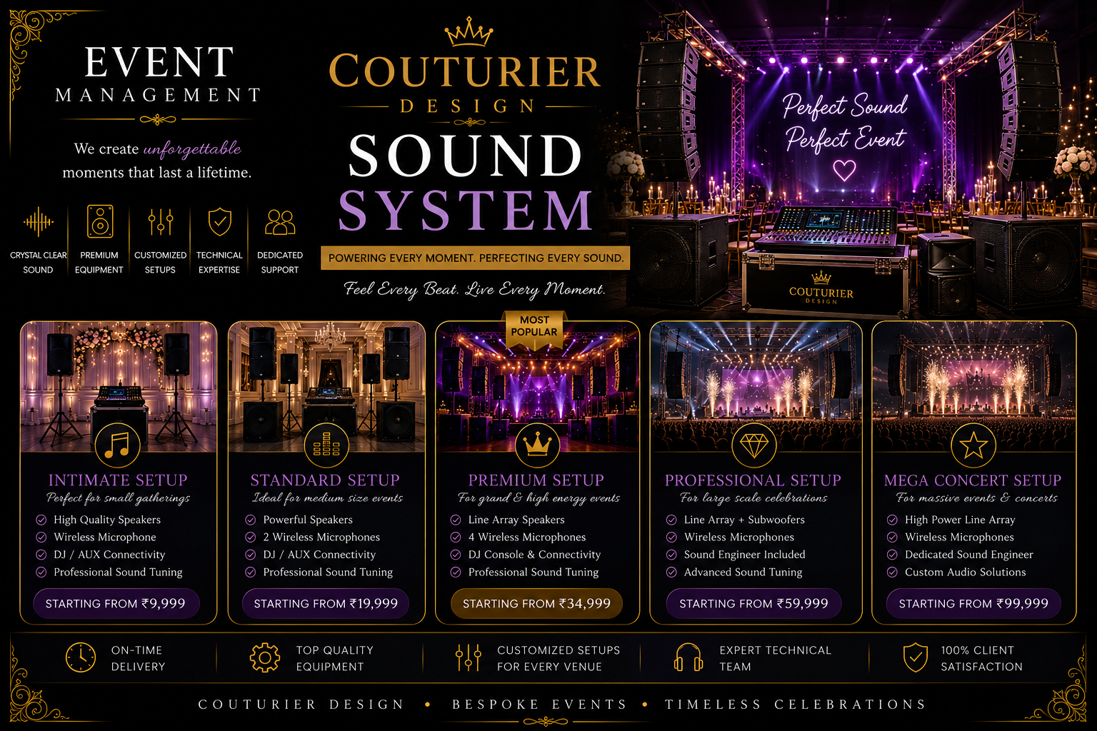 Couturier Events – Premium Sound System Rental & Event Audio Setup | A Unit of Couturier Design