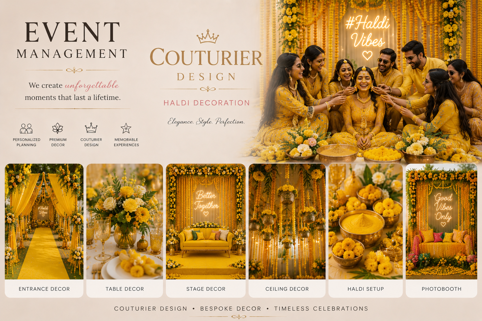 Couturier Events – Luxury Haldi Decoration & Wedding Celebration Décor | A Unit of Couturier Design