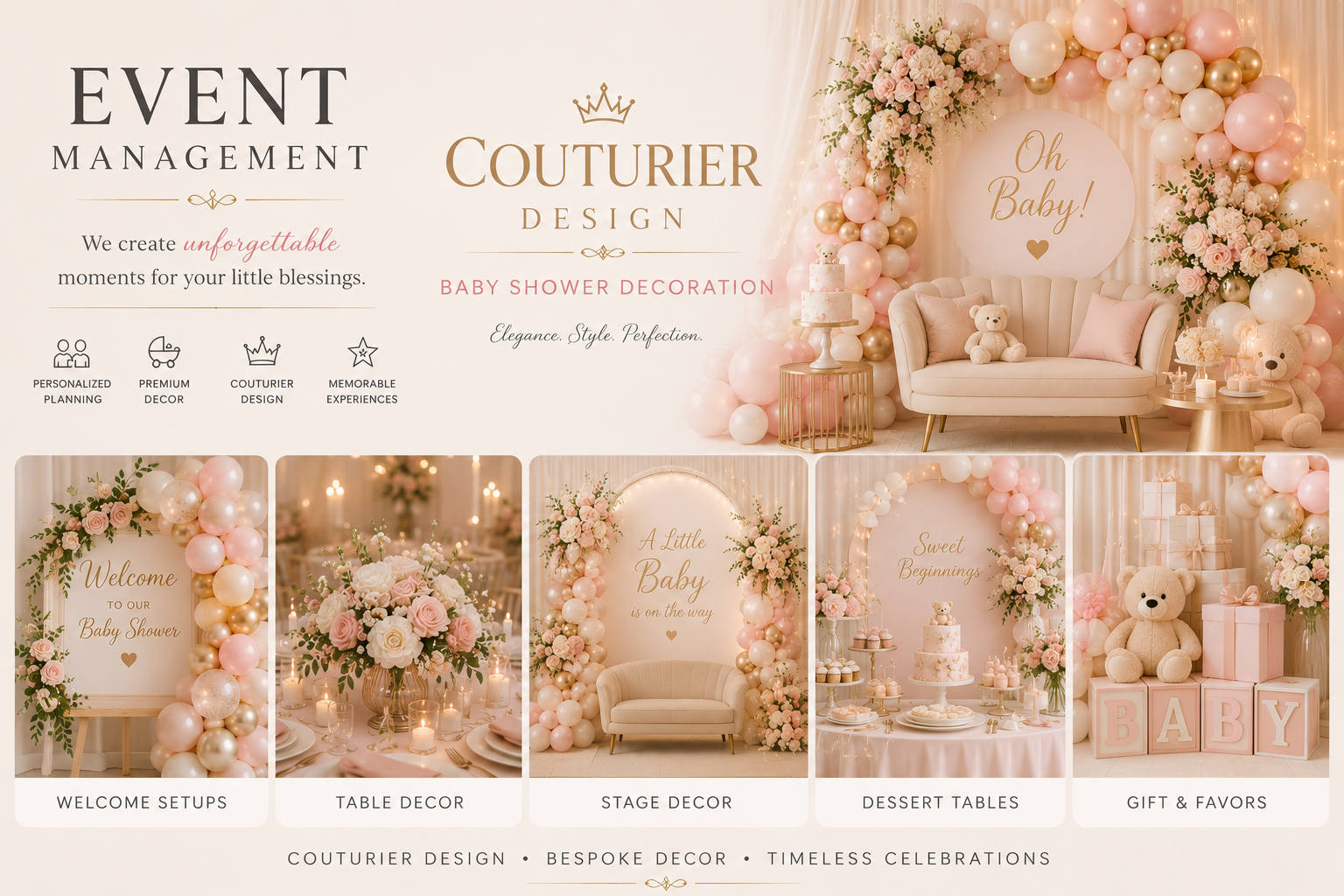 Couturier Events – Luxury Baby Shower Decoration & Elegant Event Styling | A Unit of Couturier Design