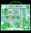 Mint green dinosaur stationery set for kids with pencils, ruler, eraser, sharpener and pencil case