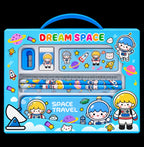 Dream Space kids space-themed stationery set with pencils ruler eraser and sharpener