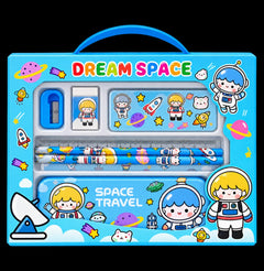 Dream Space kids space-themed stationery set with pencils ruler eraser and sharpener