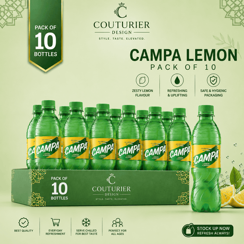 Pack of 10 Campa lemon-flavored carbonated soft