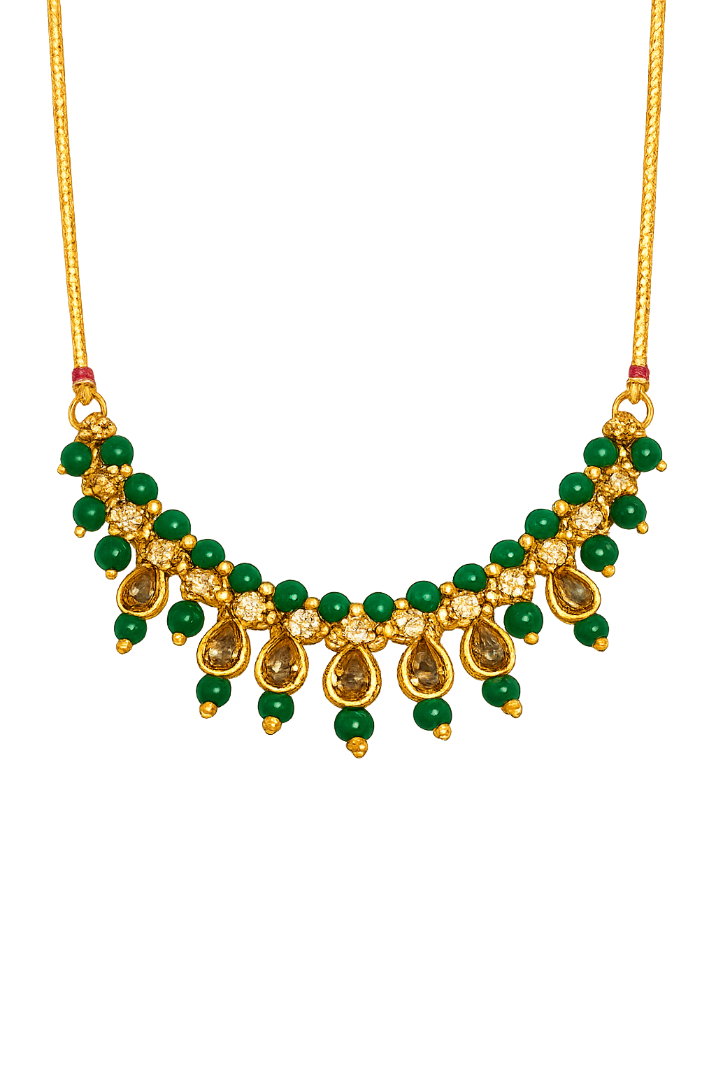 Emerald Green Kundan Pearl Necklace Set – Traditional Bridal Jewellery for Women