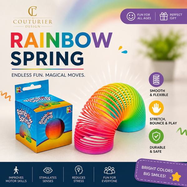 Rainbow Spring Toy – Colorful Stretchy Magic Spring for Kids | Fun Sensory Toy