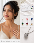 6 Pearl Wish Necklace Set for Women – Magnetic Pearl Cage Pendant Necklace with Interchangeable Color Pearls - Couturier Design
