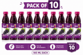 10-pack Hana grape juice drink bottles, dark purple plastic, purple labels