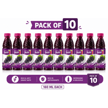 Hana grape juice 10-pack, ready-to-drink bottles with