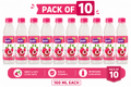 10-pack litchi vitamin C ready-to-drink bottles, pink labels, 160 ml each