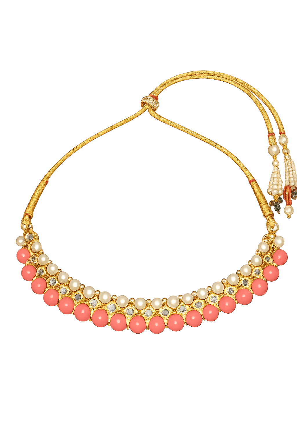 Pink Pearl Kundan Choker Necklace Set – Traditional Bridal Jewellery for Women