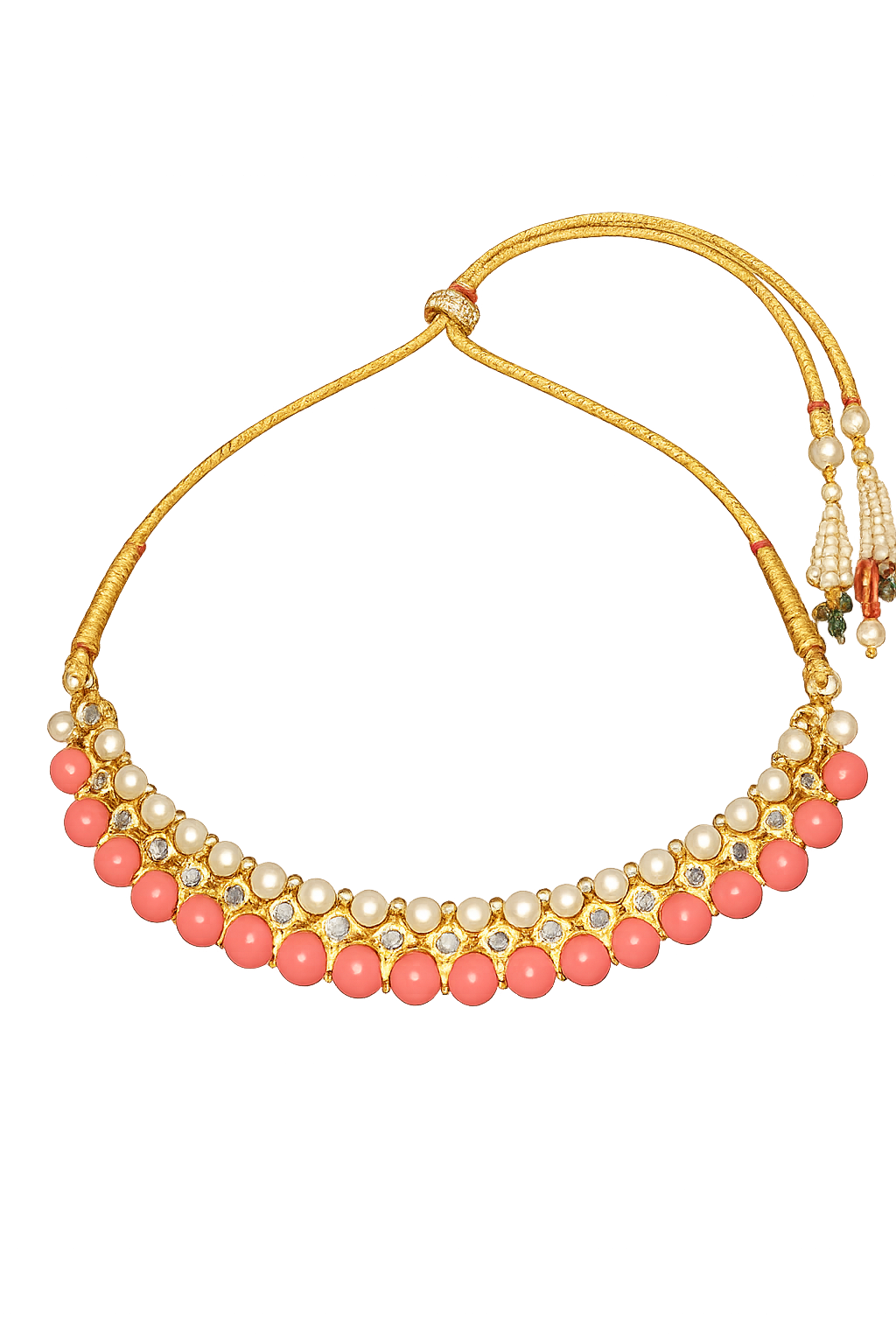 Pink Pearl Kundan Choker Necklace Set – Traditional Bridal Jewellery for Women