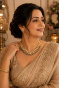 Grey Pearl Kundan Choker Necklace Set – Elegant Ethnic Jewellery for Women