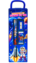 Space edition kids stationery set with pencil, sharpener and eraser