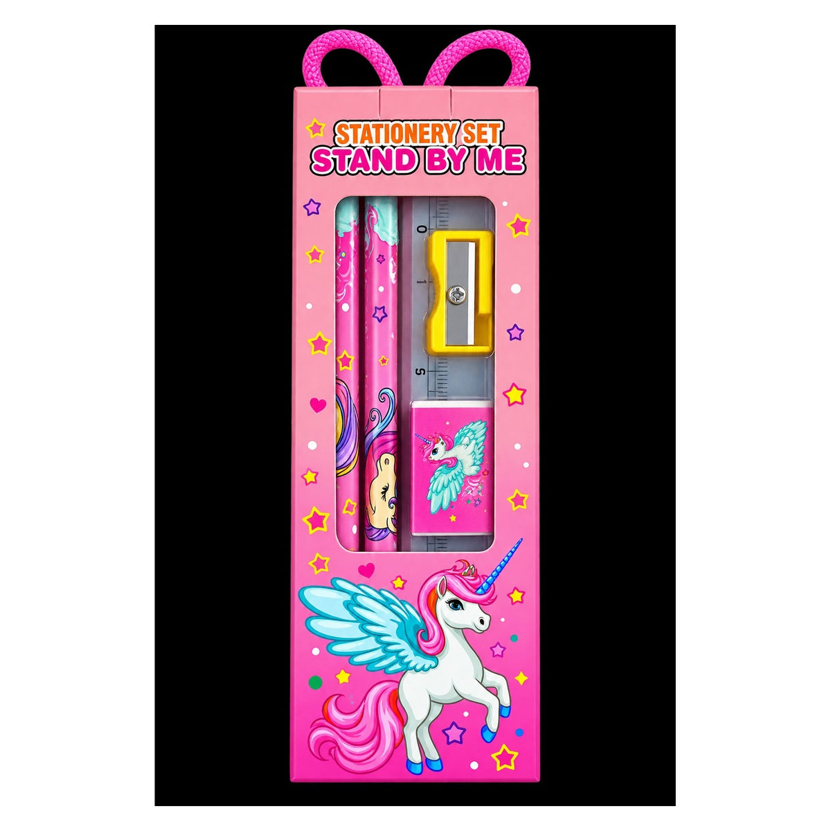 Unicorn stationery set pack of 2 with pencil, ruler, sharpener and eraser