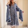 Women's Cotton Printed Pink Anarkali Kurta with Palazzo & Dupatta Set - Image 2