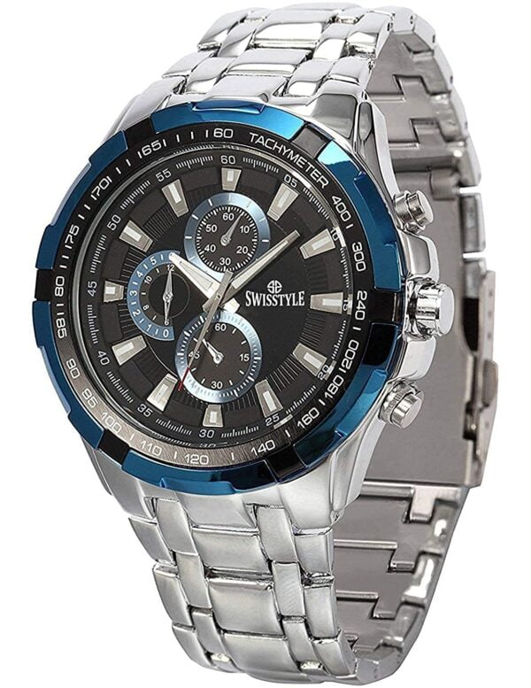 Two Tone Chrono Look Analog Stainless Steel Watch For Men