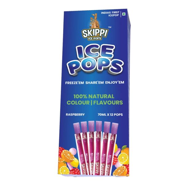 Skippi Icepops ,Raspberry & Orange Flavors (12+12 Pops Boxes) - Image 3