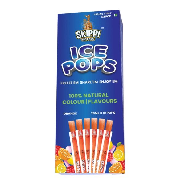 Skippi Icepops ,Raspberry & Orange Flavors (12+12 Pops Boxes) - Image 2