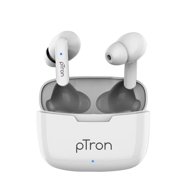 PTron Bassbuds Duo in Ear Earbuds with 32Hrs , IPX4 & Voice Assistance (White)