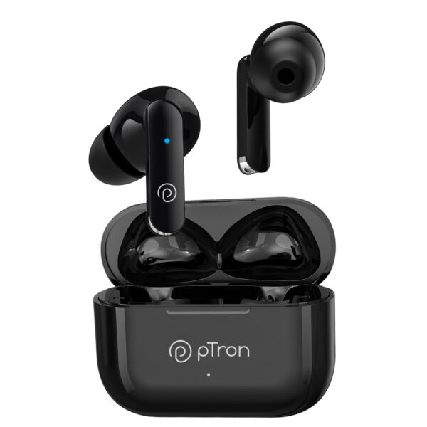 PTron Bassbuds Duo in Ear Earbuds with 32Hrs , IPX4 & Voice Assistance (Black)