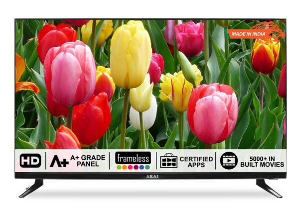 AKAI 80 cm (32 Inches) HD Ready Smart LED TV AKLT32S-FL1Y9M (Black)