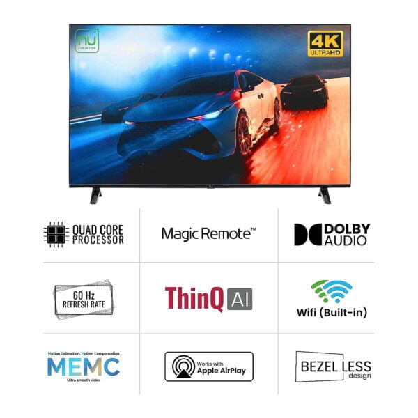 Nu 140cm (55 inch) Premium Series 4K Ultra HD WebOS Smart LED TV LED55UWA1 (Black) - Image 2