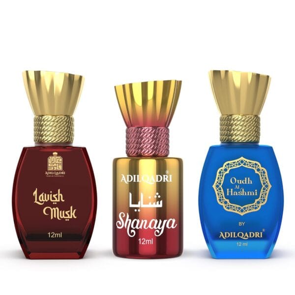 AdilQadri Luxury Roll-On Attar | Lavish Musk + Shanaya + Oudh Al Hashmi | 12ml each