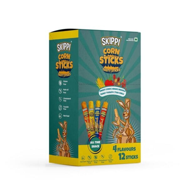 Skippi All Time Snack of Tasty Corn Sticks, Assorted Triple Pack of 4 flavors