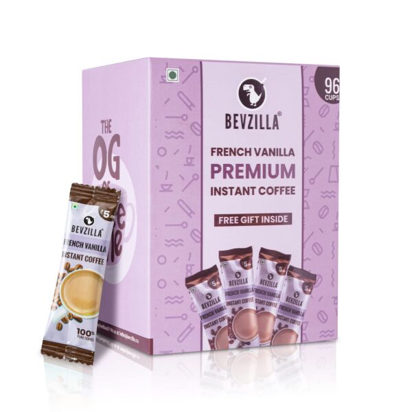 Bevzilla 96 Instant Coffee Powder Sachets (French Vanilla) - 192 Grams