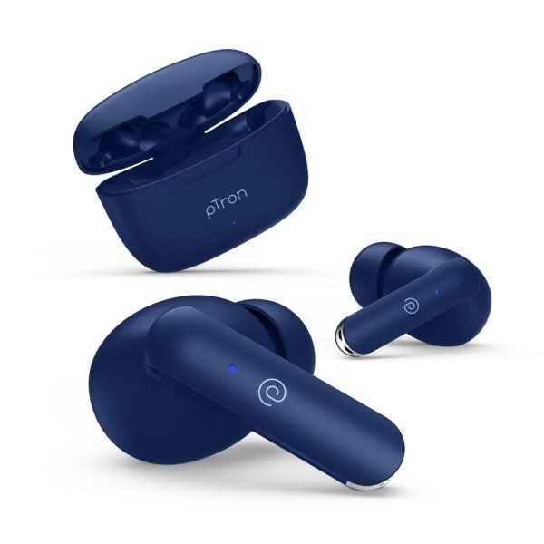 pTron Bassbuds Duo in Ear Earbuds with 32Hrs Total Playtime (Blue)