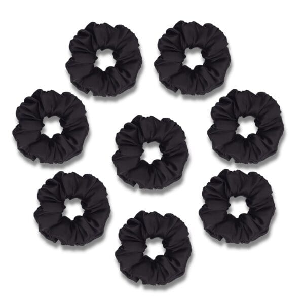 Silk Satin Scrunchy For Women and Girls - Pack of 8 , Size : Small