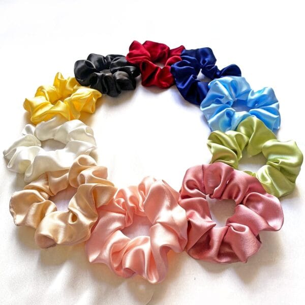 Satin Scrunchies for Women/Girls , Pack of 10 , Best Gift for Sister, Friends , Mom