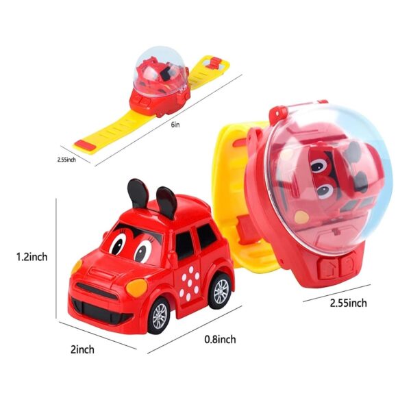 Watch RC Car Toy, IR Cartoon Watch Vehicle Prevent Interference Wearable 2.4G Skin Friendly Strap - Image 2