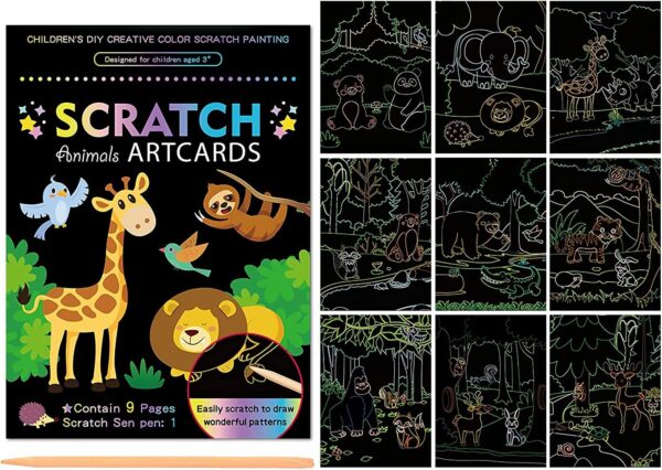 Animal THeme Magic Scratch Art for Kids