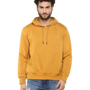 Men Cotton Hoodie yellow