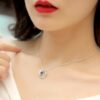 Sterling silver rose gold pendant 100 languages I love you heart-shaped diamond ornaments - Image 3