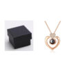 Sterling silver rose gold pendant 100 languages I love you heart-shaped diamond ornaments - Image 6