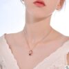 Sterling silver rose gold pendant 100 languages I love you heart-shaped diamond ornaments - Image 2