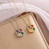 Four-Leaf Clover Pendant Necklace Female Korean Malachite Jewellery - Image 3
