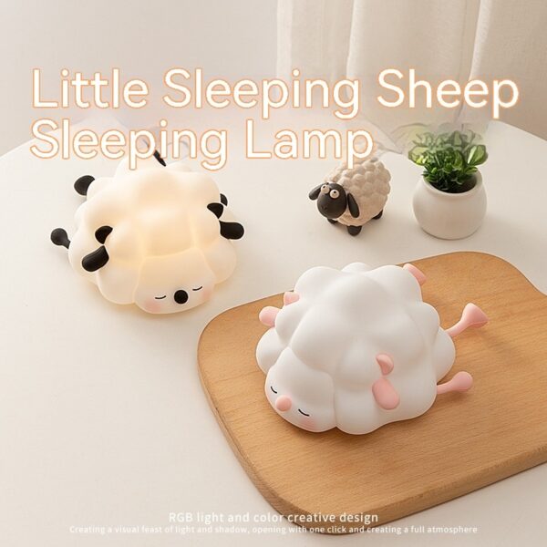 Cute Silicone Night Lights Sheep Cartoon Bedroom Lamp For Children's - Decoration Item for Kids - Image 5