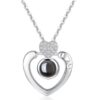 Sterling silver rose gold pendant 100 languages I love you heart-shaped diamond ornaments - Image 4