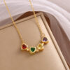 Four-Leaf Clover Pendant Necklace Female Korean Malachite Jewellery - Image 2