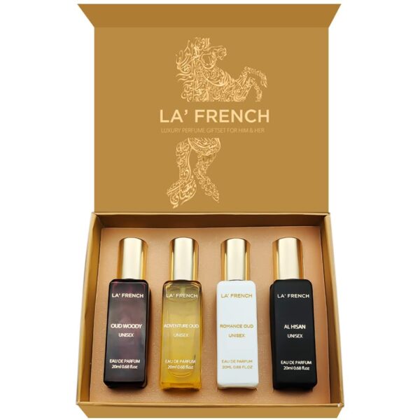 La French Oudh Unisex Eau De Parfum Gift Set 4 x 20ml for Men & Women