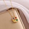Four-Leaf Clover Pendant Necklace Female Korean Malachite Jewellery - Image 5